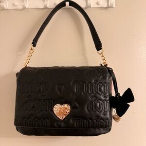 Juicy Couture Black Embossed Shoulder Bag NEW